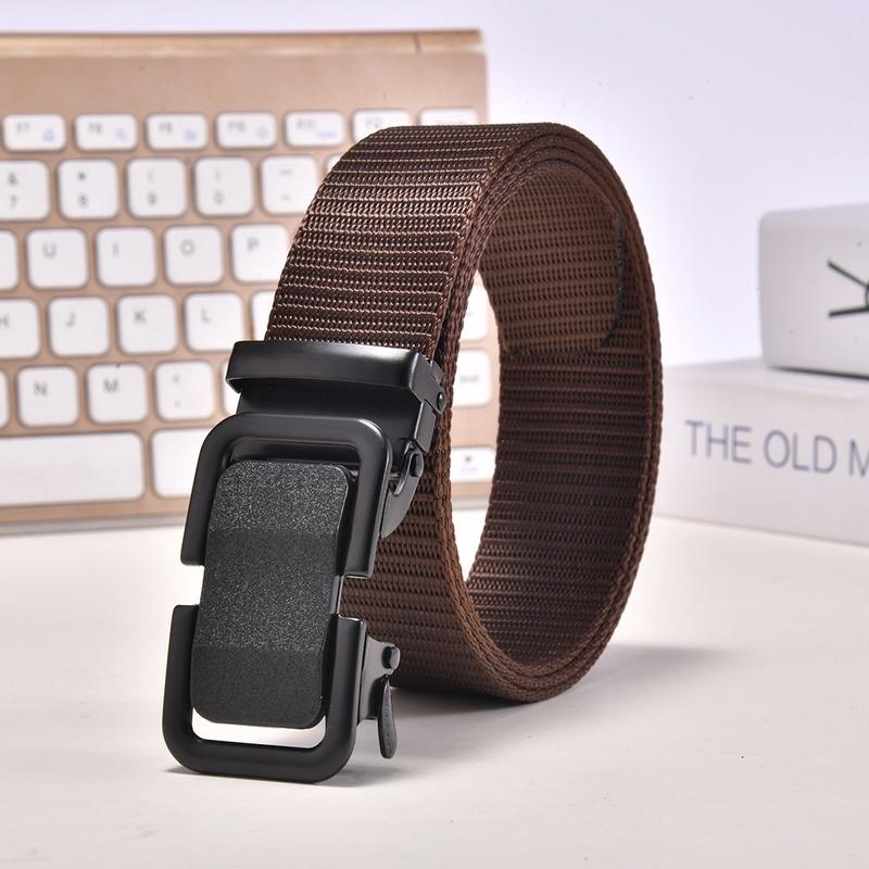 Thắt lưng nam dây dù mặt hợp kim cao cấp Khóa gài tự động Cao Su Voi Lược