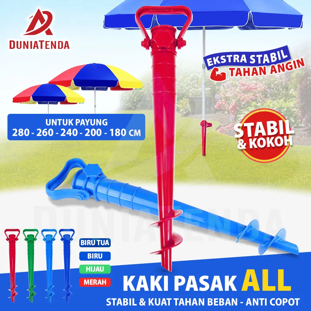 DT Tripod Penyangga Payung Tenda Kaki Pasak Payung Pantai Kaki Jualan Dudukan payung Bahan Plastik Outdoor