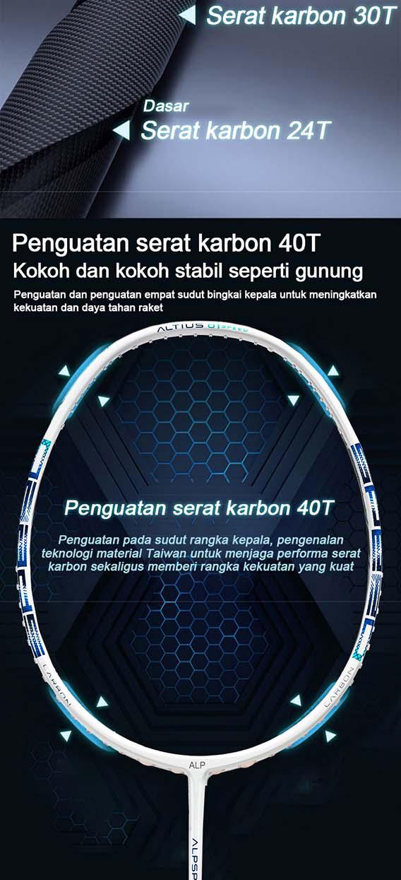Product Introduction of ALP PS T1100 4U MXH Teknologi Bantalan Raket Ofensif Ringan Profesional Tingkat Kompetisi Kekuatan Dan Kecepatan Tapi Rasa Sangat Ringan Stabil Dan Akurasi Memukul 50T Karbon Penuh G5 raket badminton original import 2024 26