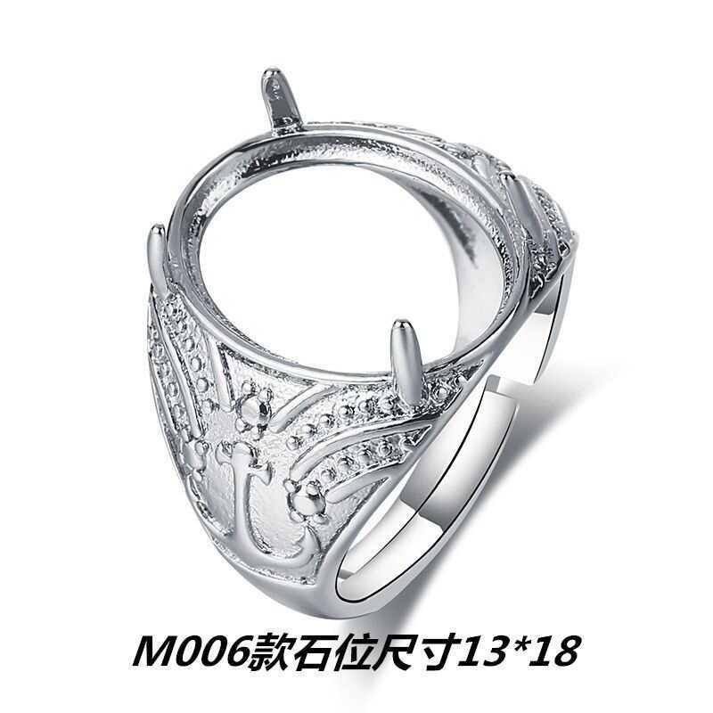 Giá Đỡ Nhẫn Vuông Nam, Mạ Sier, Rỗng, Dát Đá Cẩm Thạch Nam Tính, Màu Hổ Phách Xanh Dương Và Hổ Phách Nam, PS0906 6