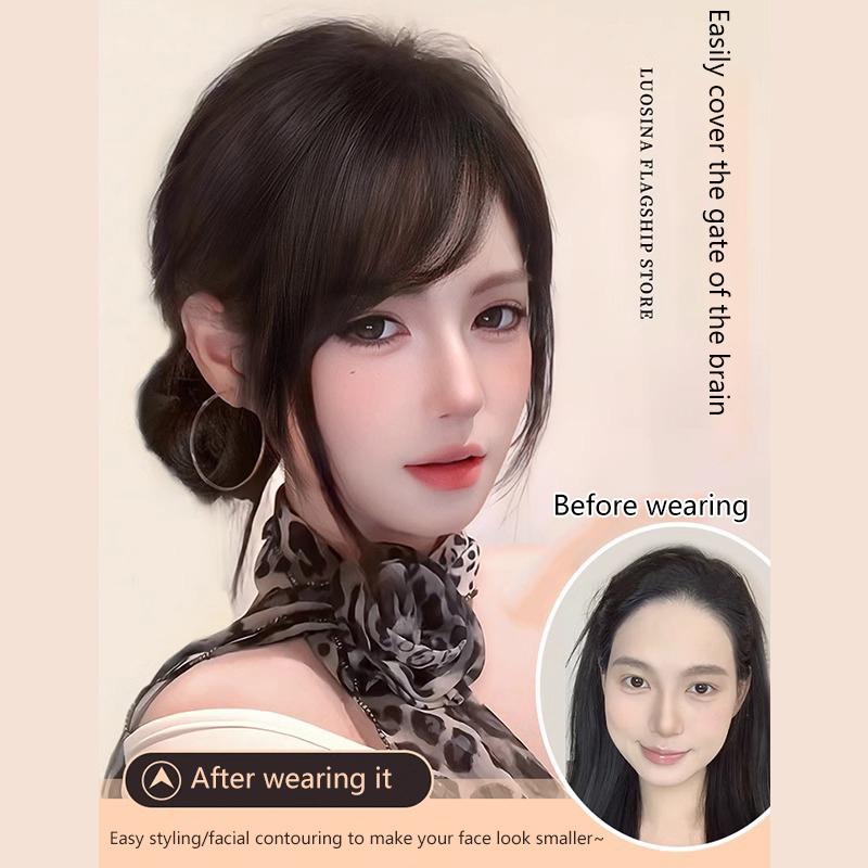 Sợi Tóc Mái Bằng Không Khí Nghiêng, Chất Liệu Tổng Hợp, Kích Thước Nhỏ, Tóc Mái Giả, Trông Tự Nhiên Và Vô Hình, Tóc Nối, Thích Hợp Cho Bé Gái, Phụ Kiện Tạo Kiểu 2