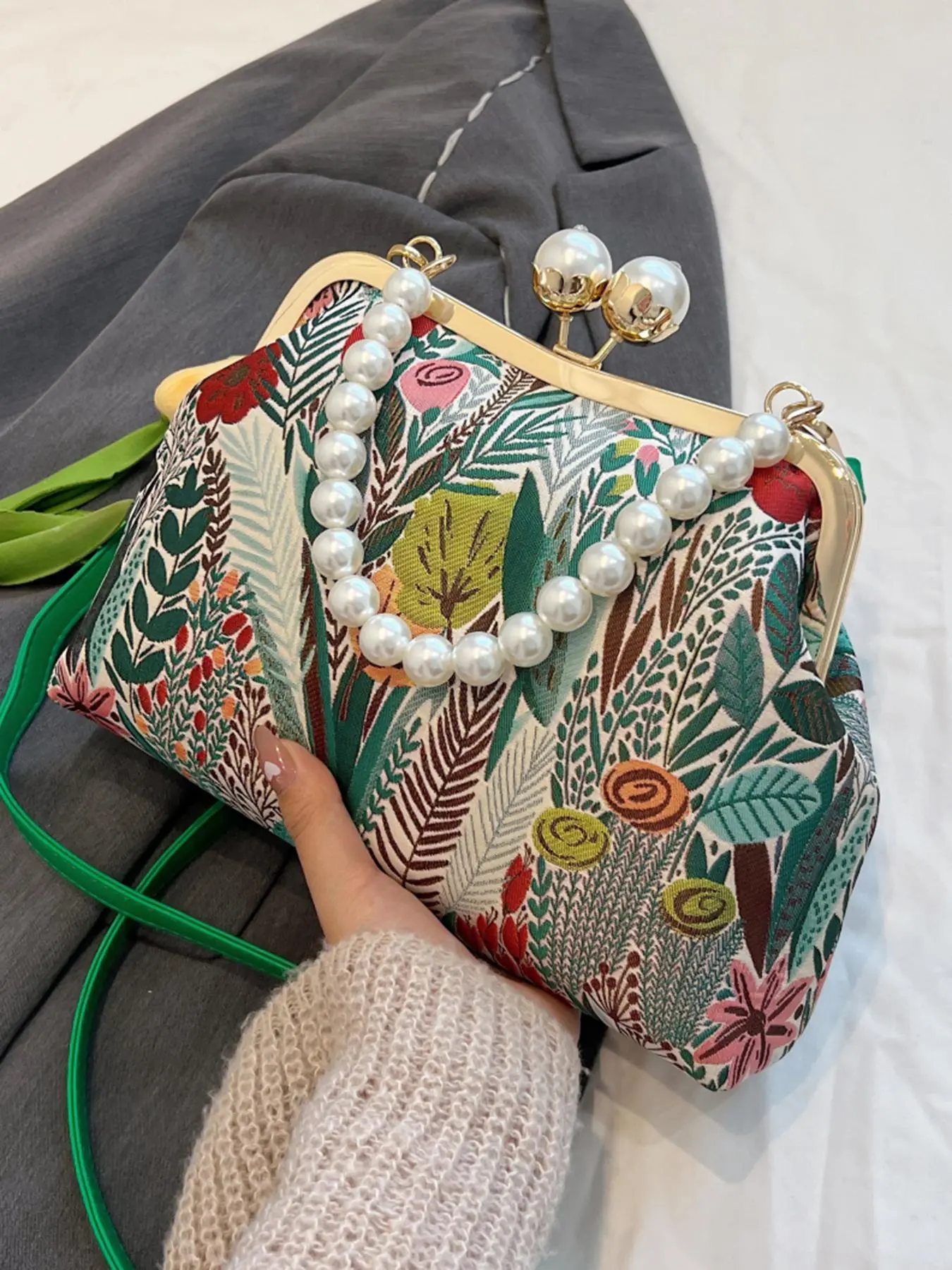 Women's Elegant Floral Pattern Crossbody Bag, Fashionable Shoulder Bag for Daily Used, Casual Trendy Versatile High-quality Daily Commuting Bag, Ladies Purse