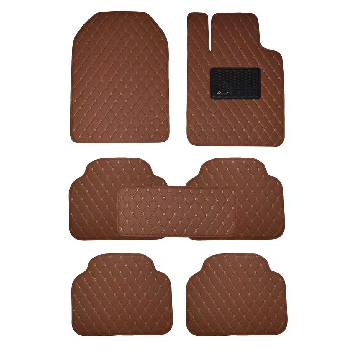 Sankeshu Karpet Mobil Kulit 5pcs Universal Waterproof Premium Car Tahan Panas Anti Debu & Mudah Dibersihkan Fullset Depan Tengah Belakang 2 Baris