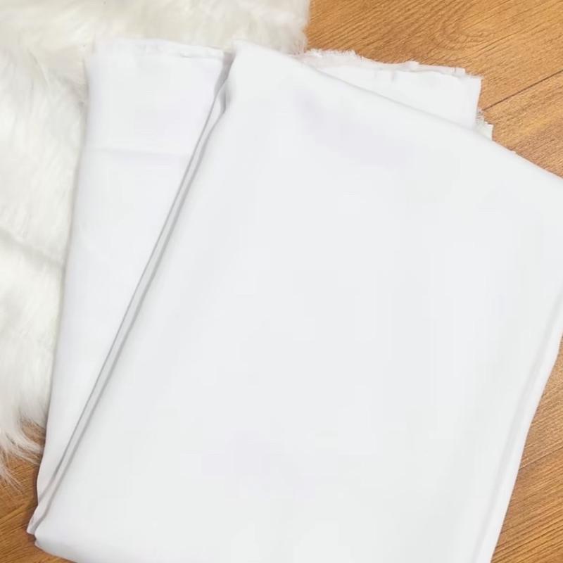 M290. Vải lụa mango trắng tinh may bộ áo dài học sinh .. khổ 1.5m