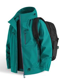 Nueva Chaqueta de Pareja con Capucha para Escalada de Montaña, a Prueba de Viento, Impermeable y Transpirable, Elegante y Lisa para Primavera y Otoño