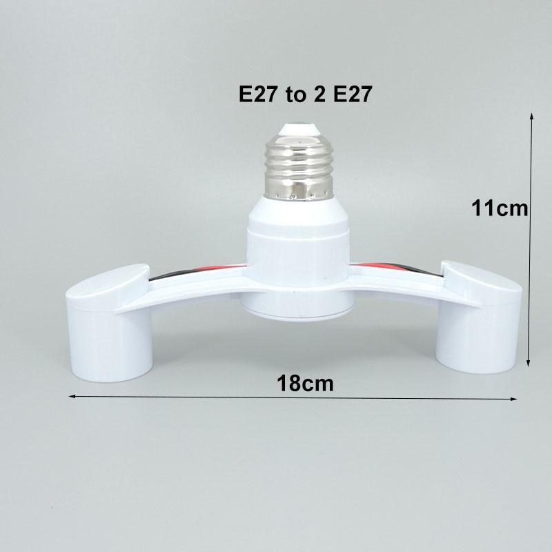 2 Heads Splitter E27 to 2 e27 LED Lamp base Converter Socket Holder led ...