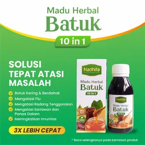 Madu Batuk Herbal 10 in 1 Nadhifa 175gr - Bantu Atasi Flu dan Batuk Dewasa & Anak
