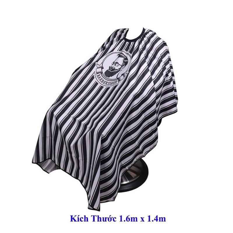 Khăn Cắt Tóc Nam Sọc The Barber Khổ Lớn Áo Choàng Barbershop - cho ae thợ tóc