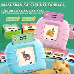 Flash Card Mainan Early Education Pengenalan Kosakata Bahasa Inggris-Indonesia Edukasi Anak Bersuara
