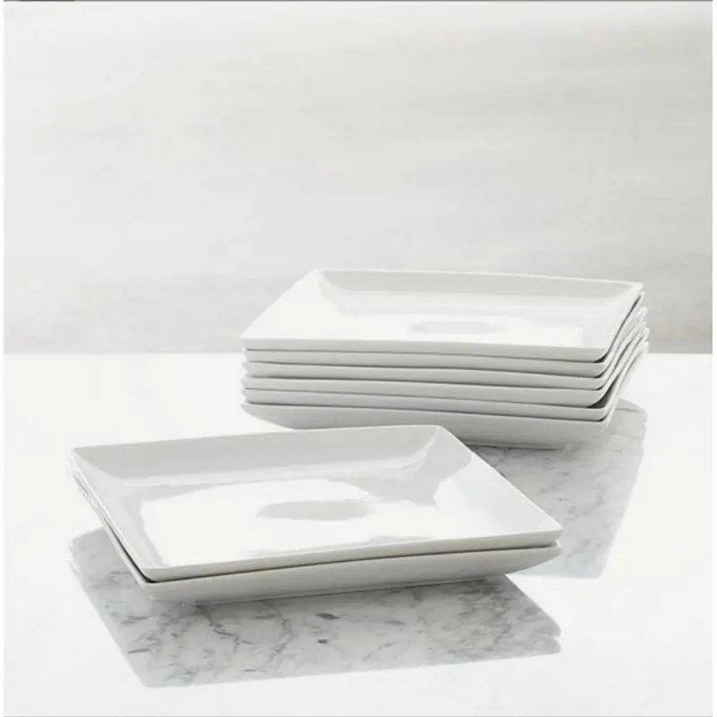Glassware. id^_^(6 pcs / 1 lusin) - Piring Persegi Semi Melamin Dinnerware (20 cm), Piring Semi Melamin (No.88), Piring Saji Persegi, Piring Sajian Kotak,