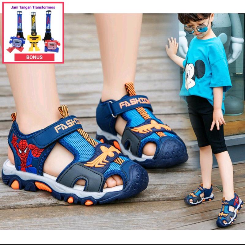 Sepatu Sandal Anak Spiderman Import Premium 2