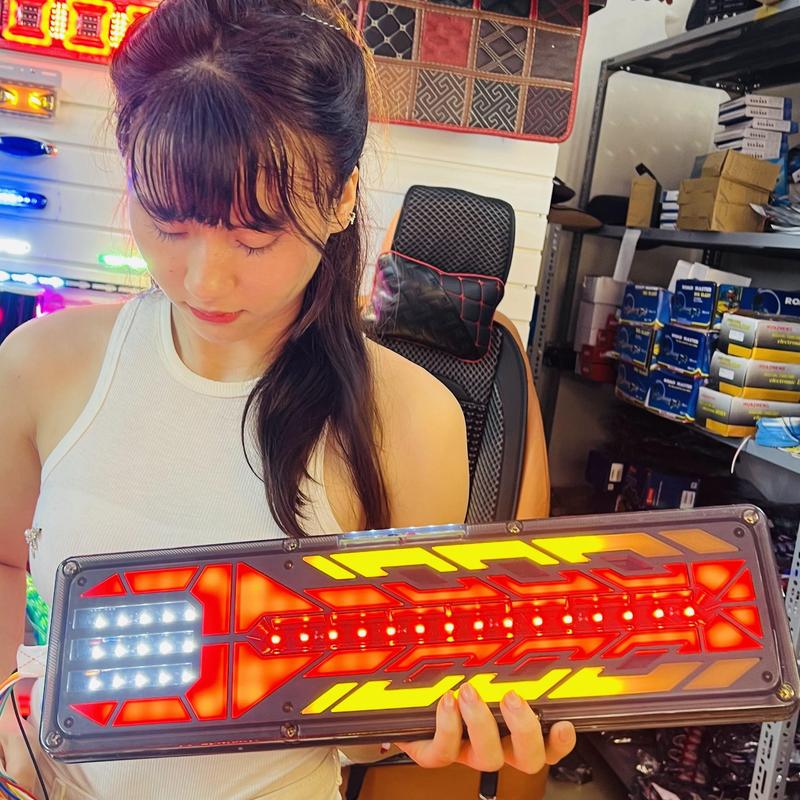 Đèn hậu xe tải hình XƯƠNG RỒNG nhiều chế độ điện 12v và 24v