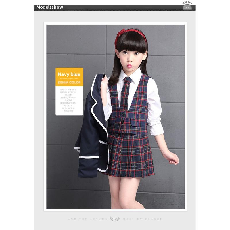 Product Introduction of Children's Spring and Autumn Elementary School Uniform Set College Style Class Uniform Boys and Girls Kindergarten Uniform Graduation 11