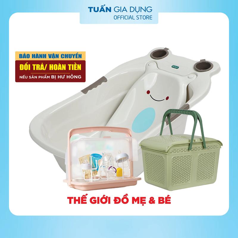 THẾ GIỚI ĐỒ MẸ & BÉ 4 Chậu tắm ếch cho bé Làn đi sinh Size to Úp bình sữa Bô gấu Móc treo Móc chùm chậu gấp gọn