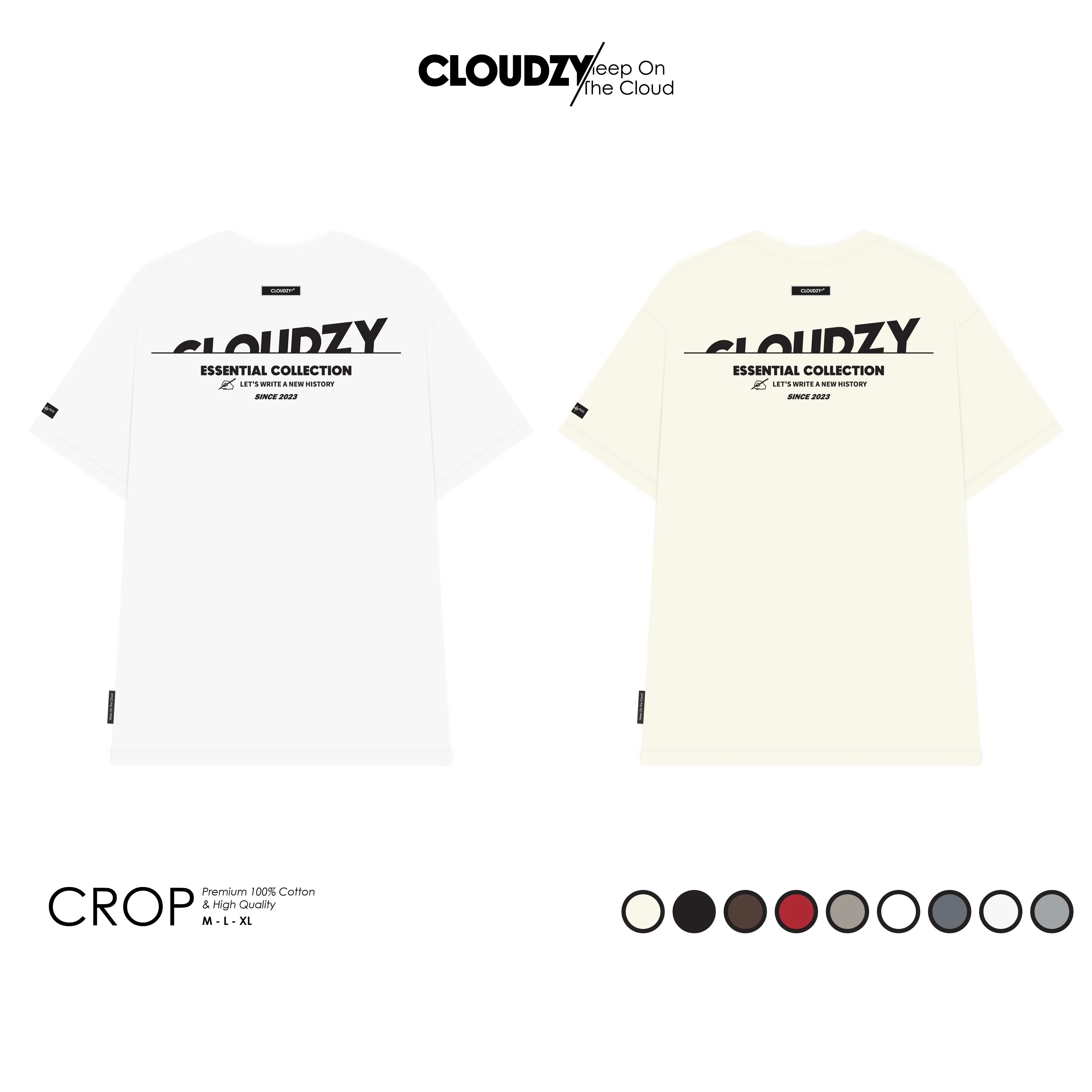 Áo thun nam nữ unisex tay lỡ phông local brand form rộng teen cổ tròn oversize cotton màu đen trắng tee CLOUDZY CROP