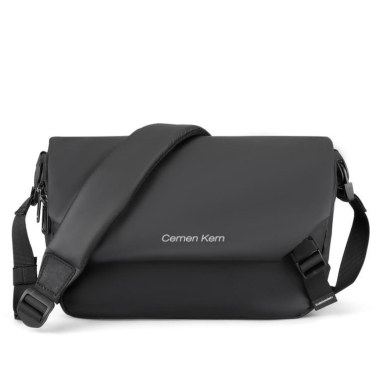 Túi đeo chéo Unisex Túi đeo vai chống nước Bag Nhiều Ngăn Nam năng động chống thấm nước ba lô nhỏ 3 sọc da bò thật