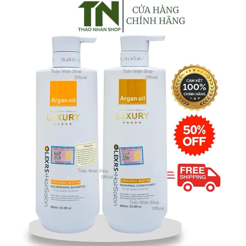 Cặp Dầu Gội Xả Olex Luxury Cao Cấp Biotin Organic Phục Hồi Tóc 500ml 960ml