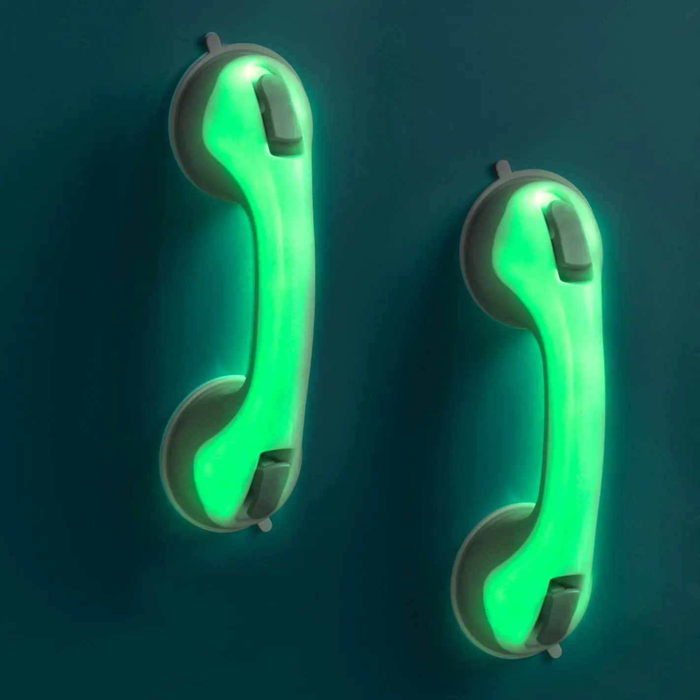 Glow in Th Dark Bathtub & Shower Handle, 2pcs Luminous Suction Bathroom Handle, Bathroom Gadgets for Night Safety