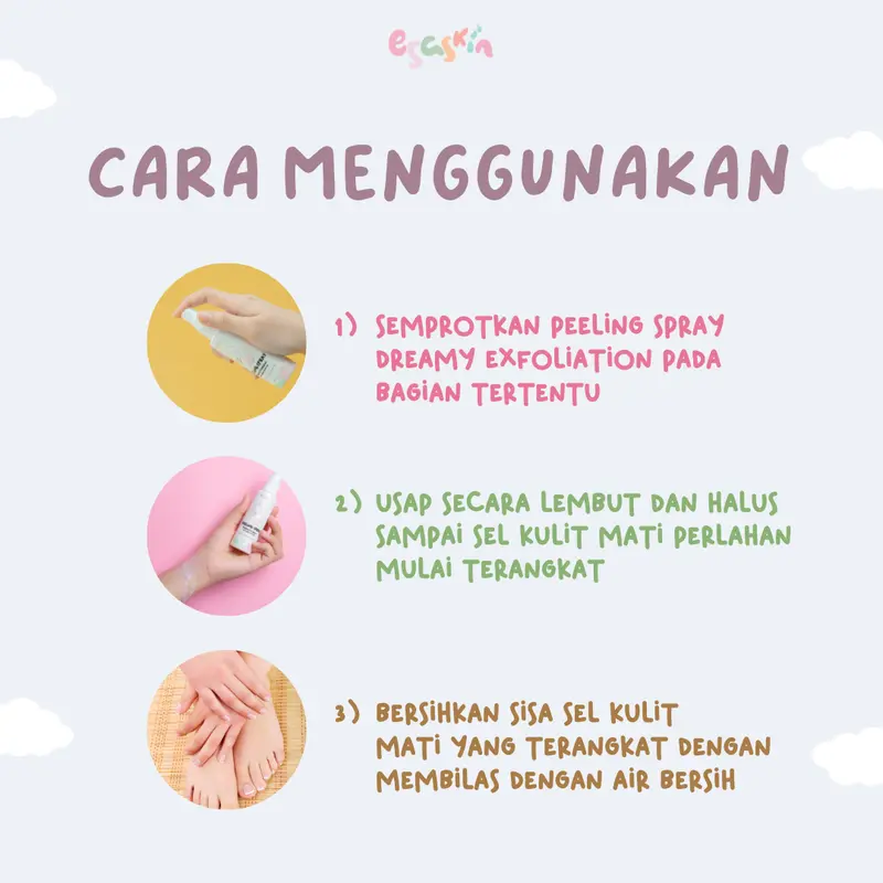ESASKIN Peeling Spray - Angkat Daki Eksfoliasi Pemula Perontok Kotoran Exfoliating Exfoliasi Mencerahkan Melembutkan 2