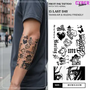 Cyber Tato Fruit Ink Broken Bloom - Stiker Temporer, Anti Air, dan Tahan Hingga 15 Hari (Ukuran 18x11 cm)