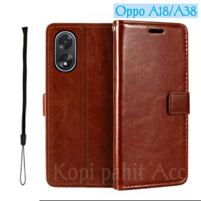 Case Untuk Hp Oppo A18 A38 Cph2579 Cph2591 Flip Cover Wallet Sarung Hp Casing Dompet Flip Magnet 6