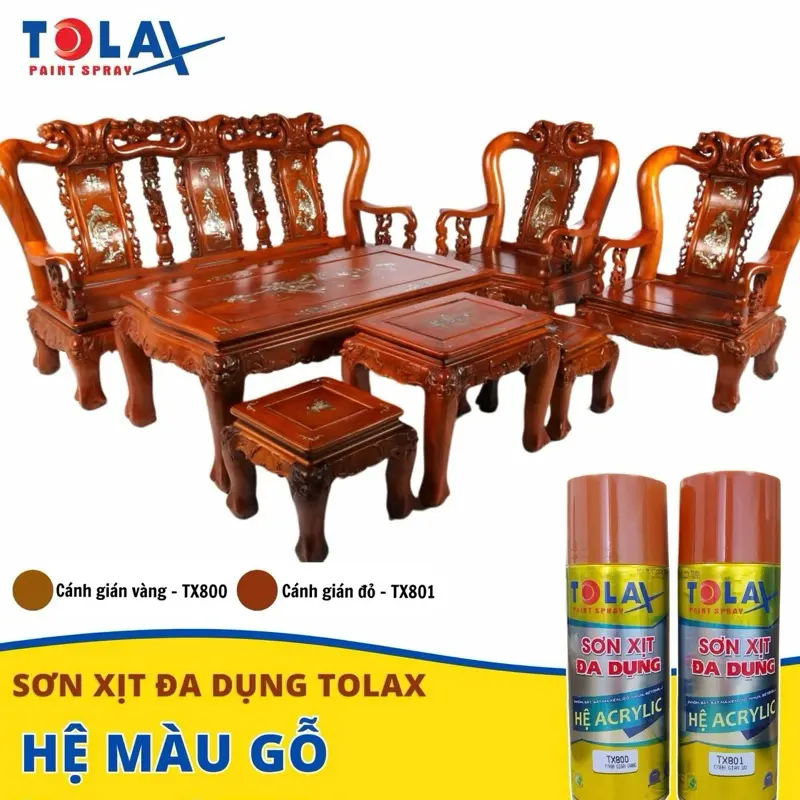 Sơn Xịt BÓNG GỖ Màu Cánh Gián Đỏ, Cánh Gián Vàng