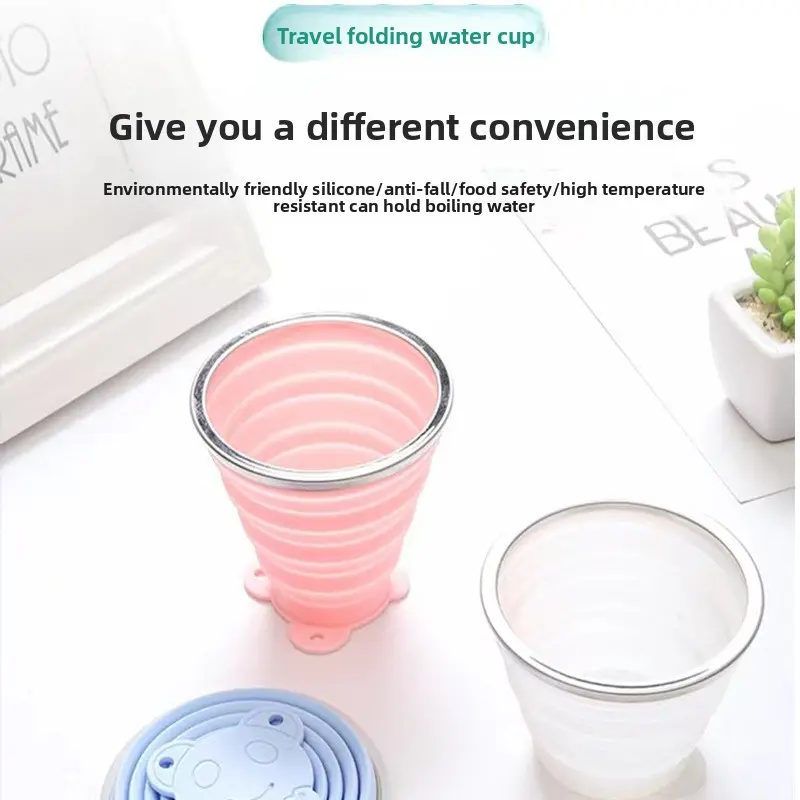 Cốc Chai Nước Du Lịch Bằng Silicon, Có Thể Gập Lại Cốc Súc Miệng Silicon, Cầm Tay Và Có Thể Thu Gọn Thích Hợp Đi Du Lịch