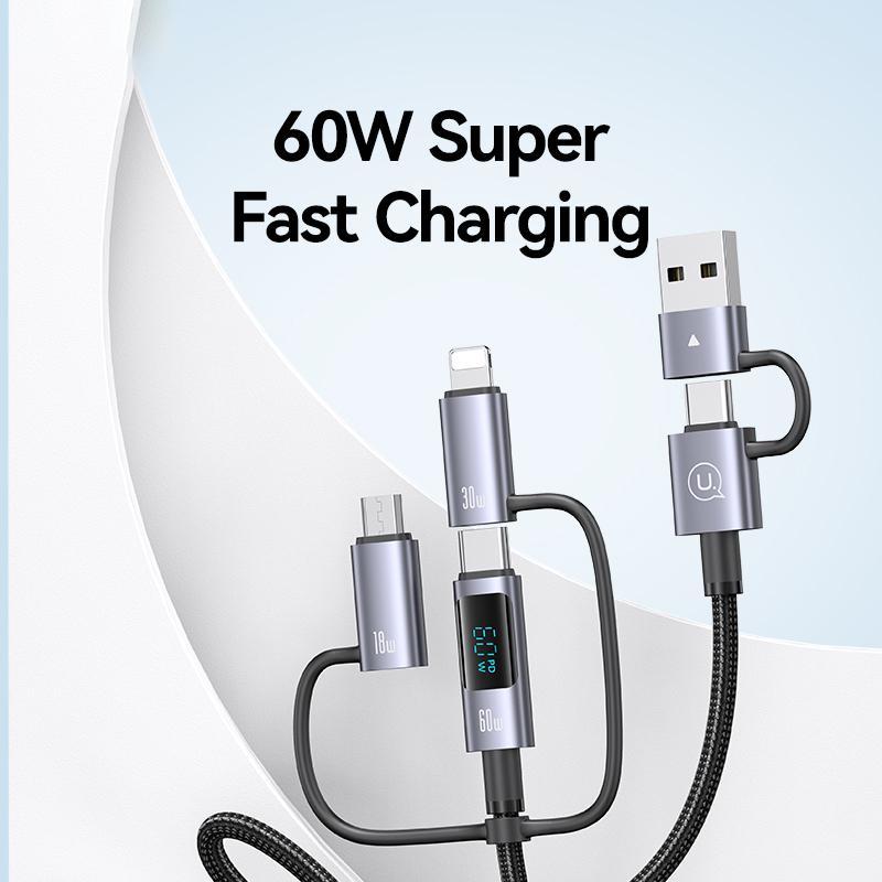 Product Introduction of USAMS Multifunctional Fast Charging Data Cable, 60W Fast Charging Cable with Digital Display 4