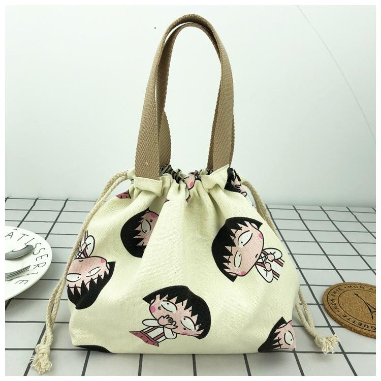 Product Introduction of Japanese Cute Bento Bag Handbag Canvas Lunch Box Bag Lunch Bag with Rice Bag Portable Bento Bag Drawstring Bag 15