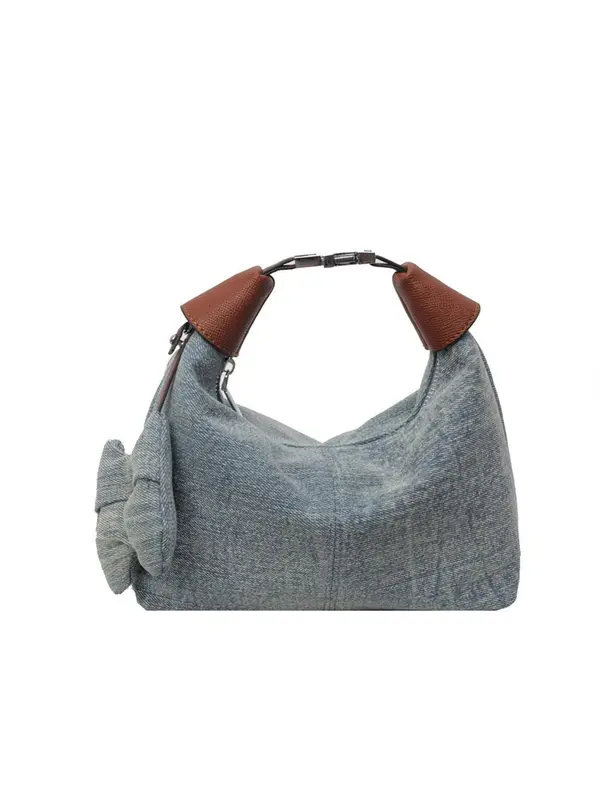 Women's Elegant Colorblock Denim Effect Design Crossbody Bag, Fashionable Zipper Shoulder Bag for Daily Used, Casual Trendy Versatile High-quality Daily Commuting Bag 2