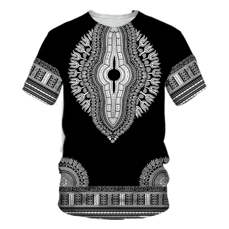 Product Introduction of New Summer African Ethnic Style Pattern 3D Print T-Shirts Men Women Tshirt Short Sleeve Oversized Harajuku Tee Top Kid 3D Thai floral print 17