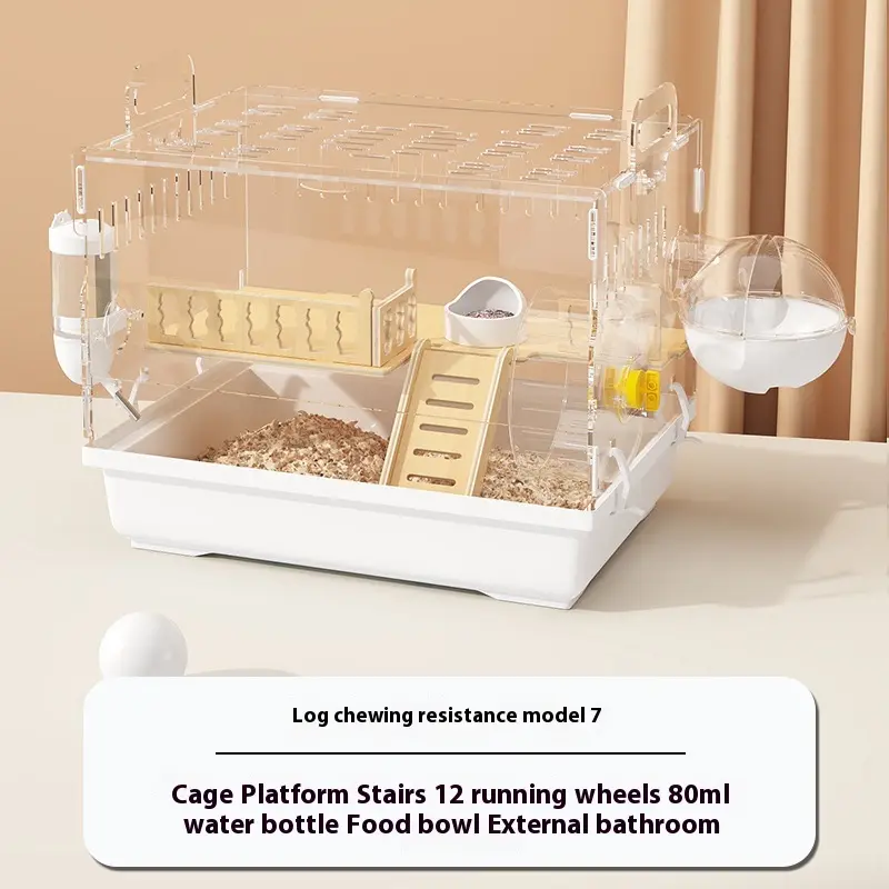 Lồng Hamster, Thiết Kế Đặc Biệt Gấu Vàng, Siêu Lớn (47), Chất Liệu Acrylic, Sang Trọng, Giá Rẻ, Đồ Dùng Hamster Lớn 7