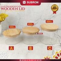 Gambar SUBRON Toples Jar Kaca Borosilicate Wooden Lid 350ml 450ml 600ml Wadah Kue Makanan Food Grade - MODEL A dari SUBRON KITCHENWARE Kab. Bandung 5 Tokopedia
