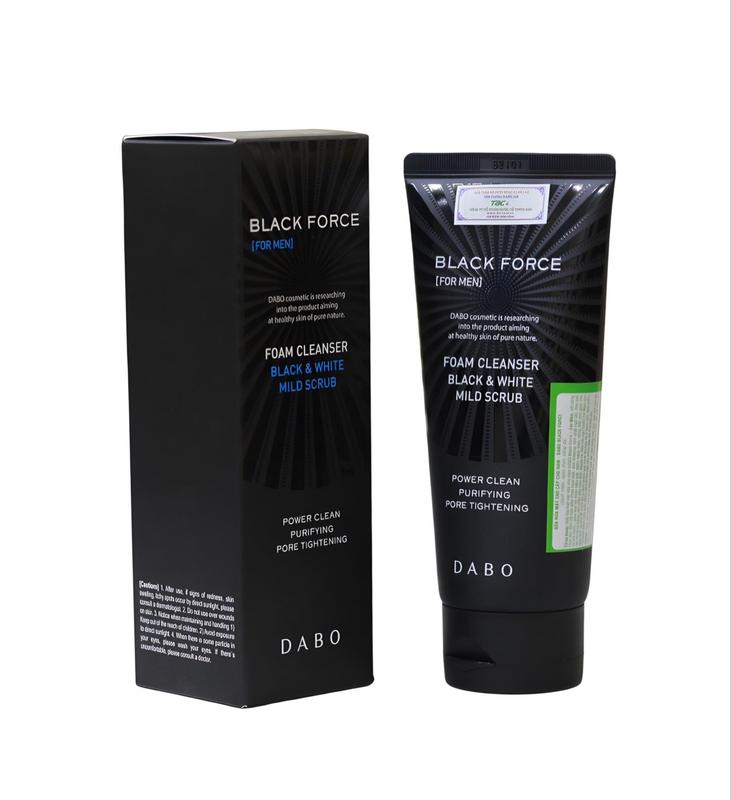 Sữa rửa mặt dành cho nam ngăn ngừa mụn sạch nhờn Dabo Black Force 120ml Skincare Cosmetic