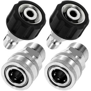 Juego de Adaptadores para Lavado de Autos de Alta Presión, Adaptador de Acero Inoxidable para Lavado de Autos, Accesorios para Lavado de Autos para Limpieza y Mantenimiento