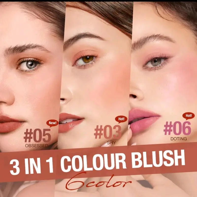 O.TWO.O Make Up Blush Stick Hydrating Gloss Lip & Cheek 6 Colours Beauty Cosmetic 3