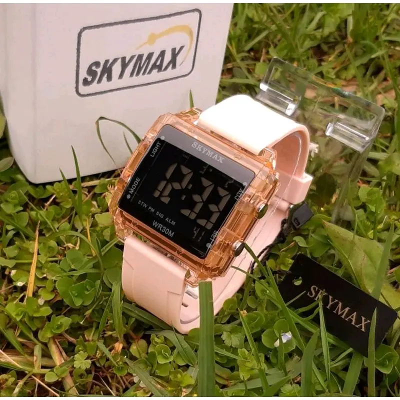 (ORIGINAL 100%) JAM TANGAN WANITA/PRIA SKYMAX 2119G ANTI AIR RUBBER