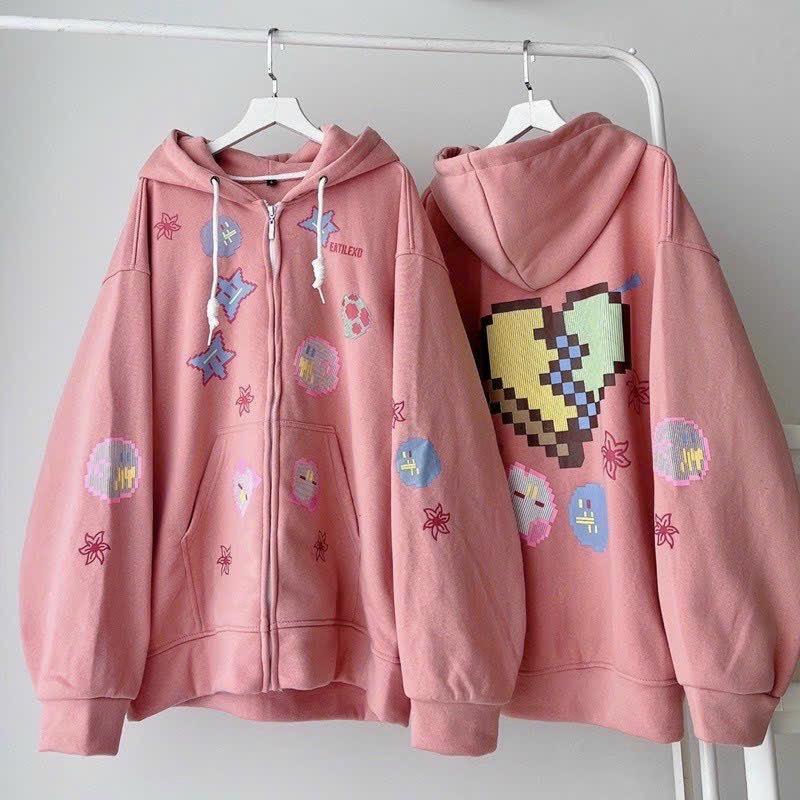 Product Introduction of Áo Khoác Nỉ Hoddie Form Rộng Họa Tiết Hoạt Hình Cute -Siêu xᶖnh Thời Trang Thu Đông TP Hoodie Nữ Women Top 18