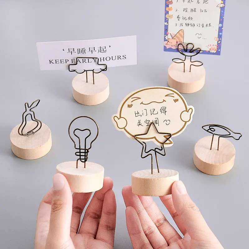 Bingkai Gambar Nota Kayu Bulat, Reka Bentuk Kreatif, Klip untuk Nombor ...