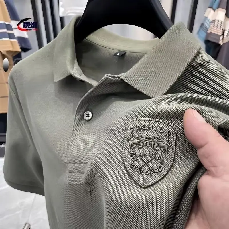 [2025 Hot Sale] High-Quality Men's Polo Shirt Short Sleeve Large Size Casual Loose Versatile High-End Men's Versatile Casual New Fashion Trend Lapel T-Shirt Half Sleeve Top