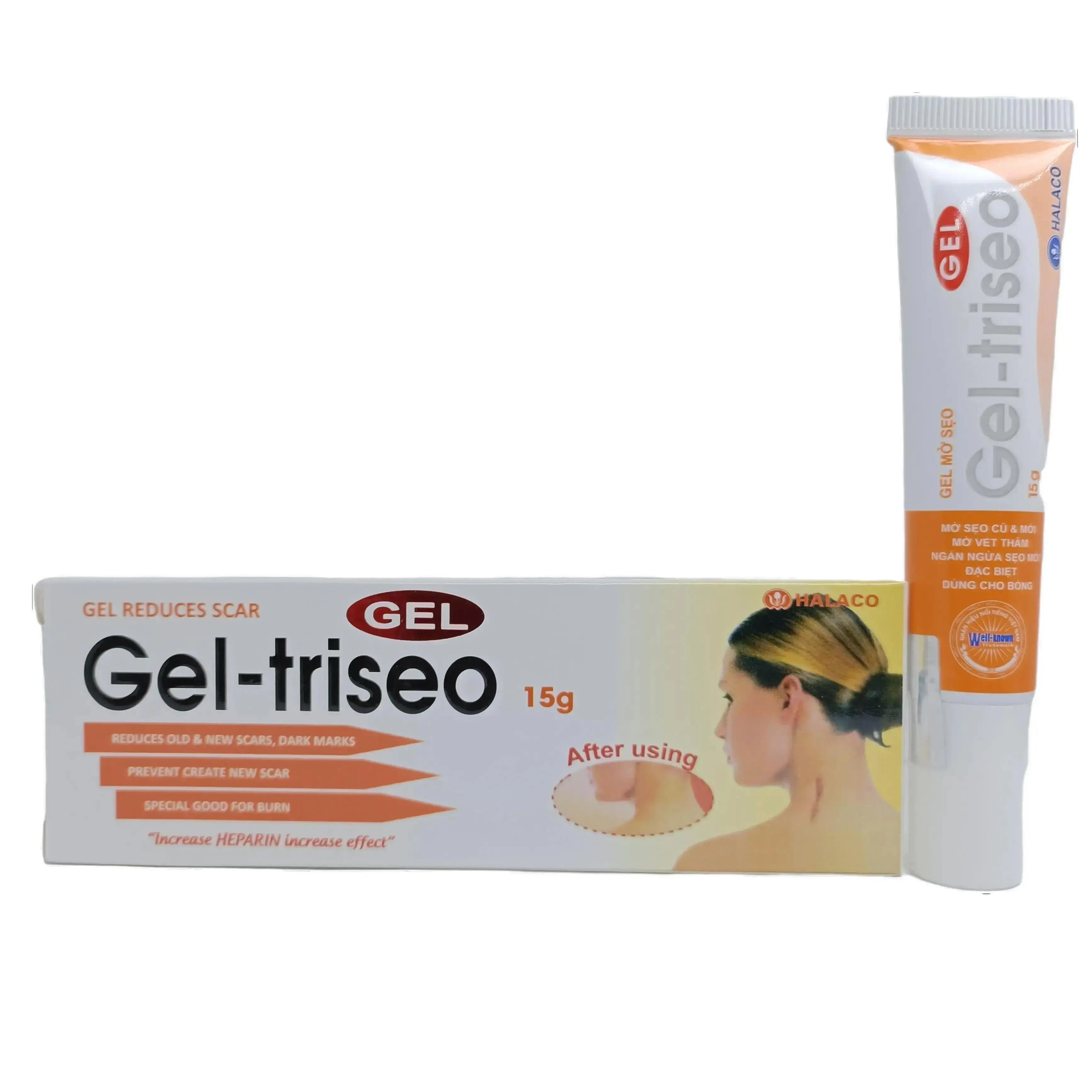 Gel Triseo Halaco tuýp lớn 15g - Mờ sẹo cũ, sẹo mới, đặc biết dùng tốt cho bỏng