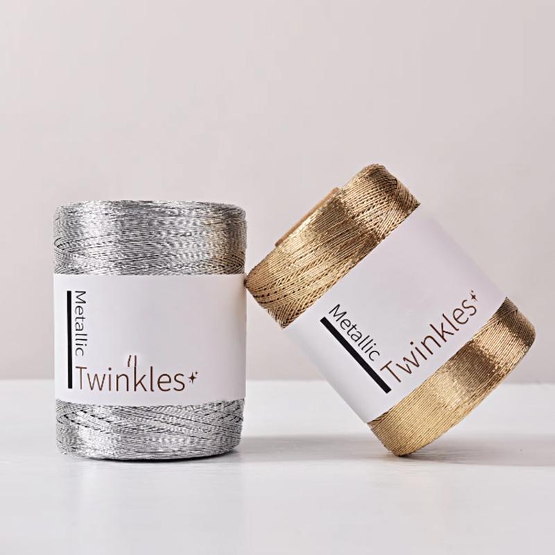 Product Introduction of New Silver Handmade Yarn Popular Same Style Woven Small Silver Bag Woven Flash Core Wire Crochet Needle 200g 1 Ball Yarn 33