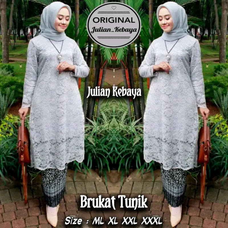 Setelan Kebaya Brokat Tunik Untuk Acara Pesta Kondangan Tunangan Wisuda Dress Wanita Baju Atasan Lamaran Mewah Remaja Dewasa 4