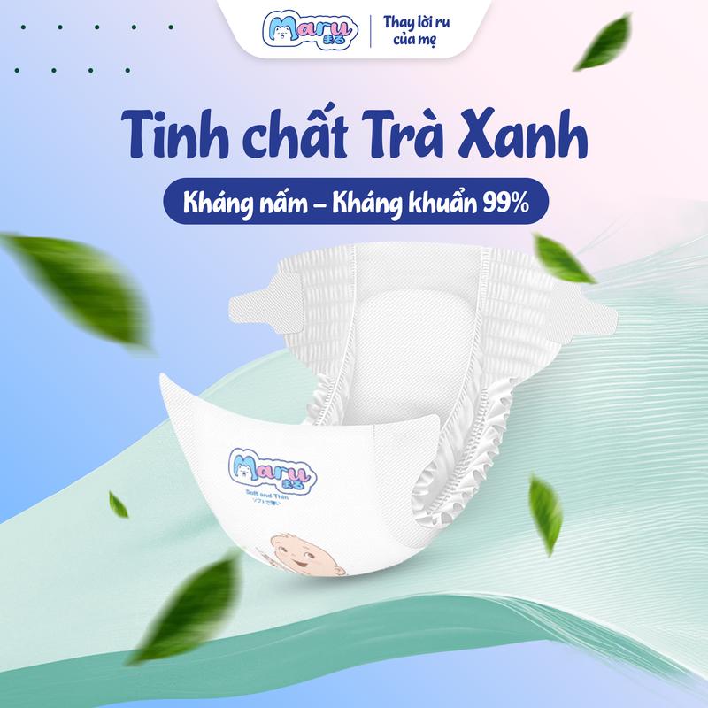 Product Introduction of [TẶNG NGAY 1 XE CHÒI CHÂN CON CỪU] Tã Bỉm Maru công nghệ Nhật form to, mềm mại, thấm hút qua đêm, an toàn lành tính 14