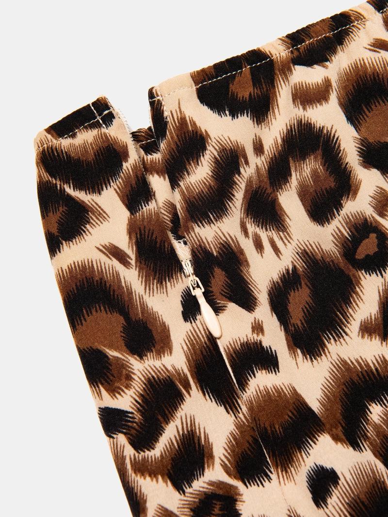 Product Introduction of YOZY Women's Leopard Print Sheer Skirt, Casual Fashion Skirt for Daily Wear, Ladies Bottoms for All Seasons 7