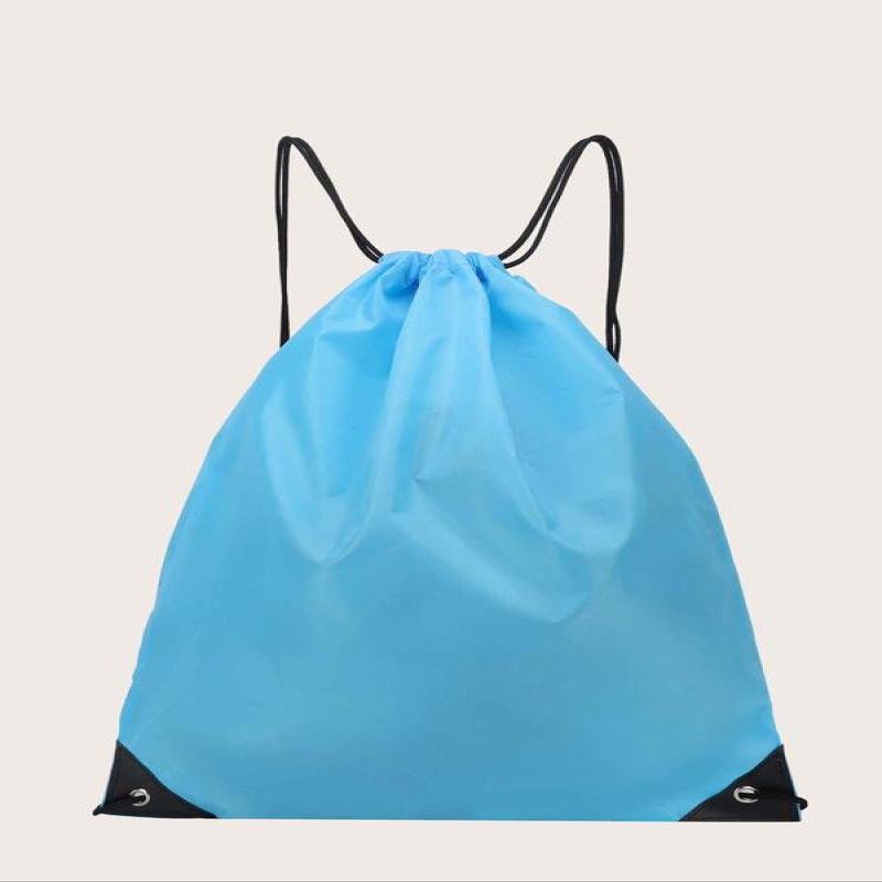 Simple Plain Drawstring Backpack, Casual Nylon Waterproof Sports Book Bag for Travel Fitness Swimming Work Business Trip, Unisex Beach Bag, School Supplies, Gym Bag 3