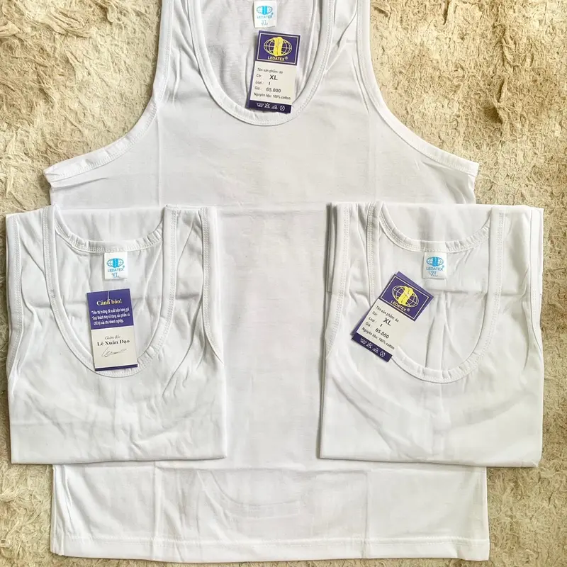 Combo 5 Áo lót nam cotton, siêu thấm mồ hôi, màu trắng (menswear) - Ảnh chụp thật 100% 4