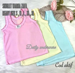 Isi 12 , kaos singlet baby seri warna usia 0-5 tahun Katun Perempuan Bayi Newborn Cewek