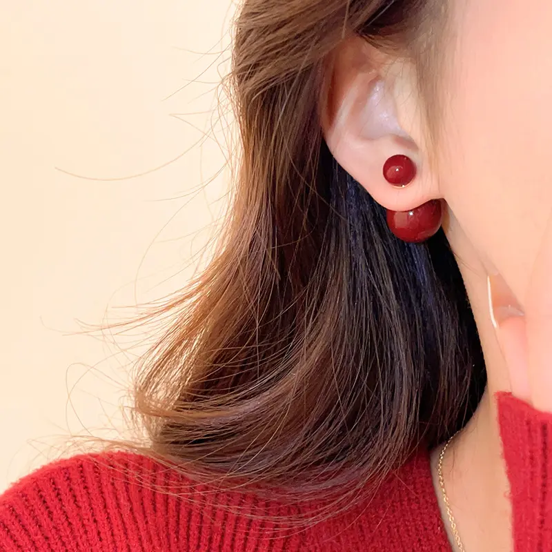 S925 Silver Needle Double-Sided Pearl Earrings New Hot Style Light Luxury High-End Sense Elegant Niche Unique Jewelry for Women