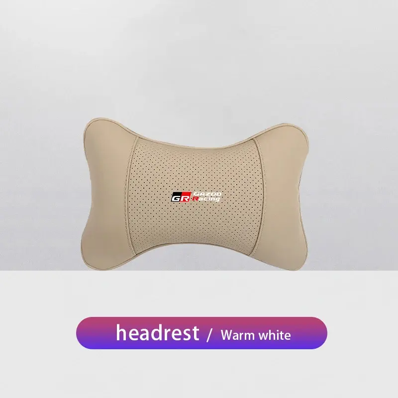 1Pcs Car Seat Headrest Auto Logo Neck Waist Pillow For Toyota Gazoo Racing Corolla Yaris Chr Auris Rav4 Prius Prado Avensis 7